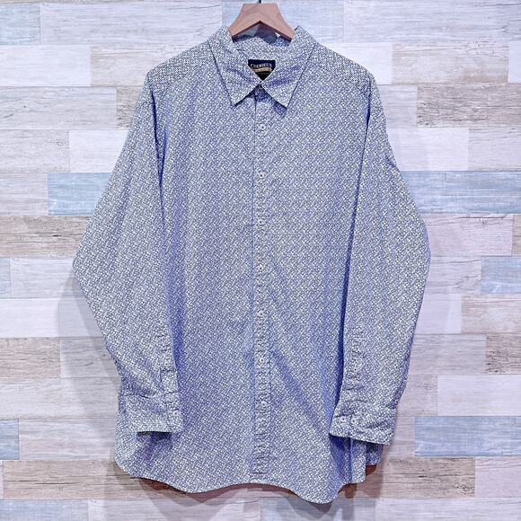 Daniel Cremieux Premium Denim Short Sleeve Shirt Blue White Mens 3XB 3X Big - Picture 1 of 5